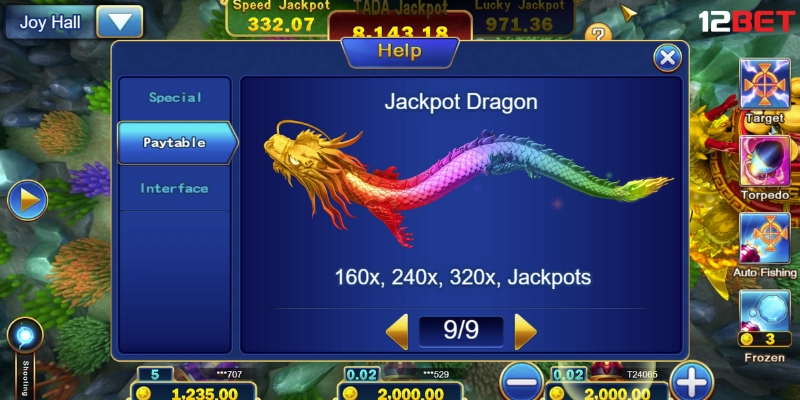 Bảng Giá Trị Đổi Thưởng Trong Jackpot Fishing