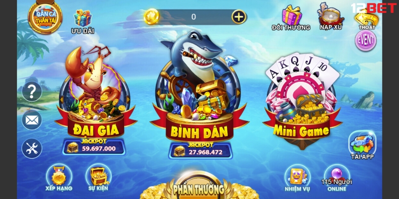 Các loại phòng có trong game bắn cá thần tài